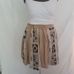 AFRICAN PRINT TAN SKIRT